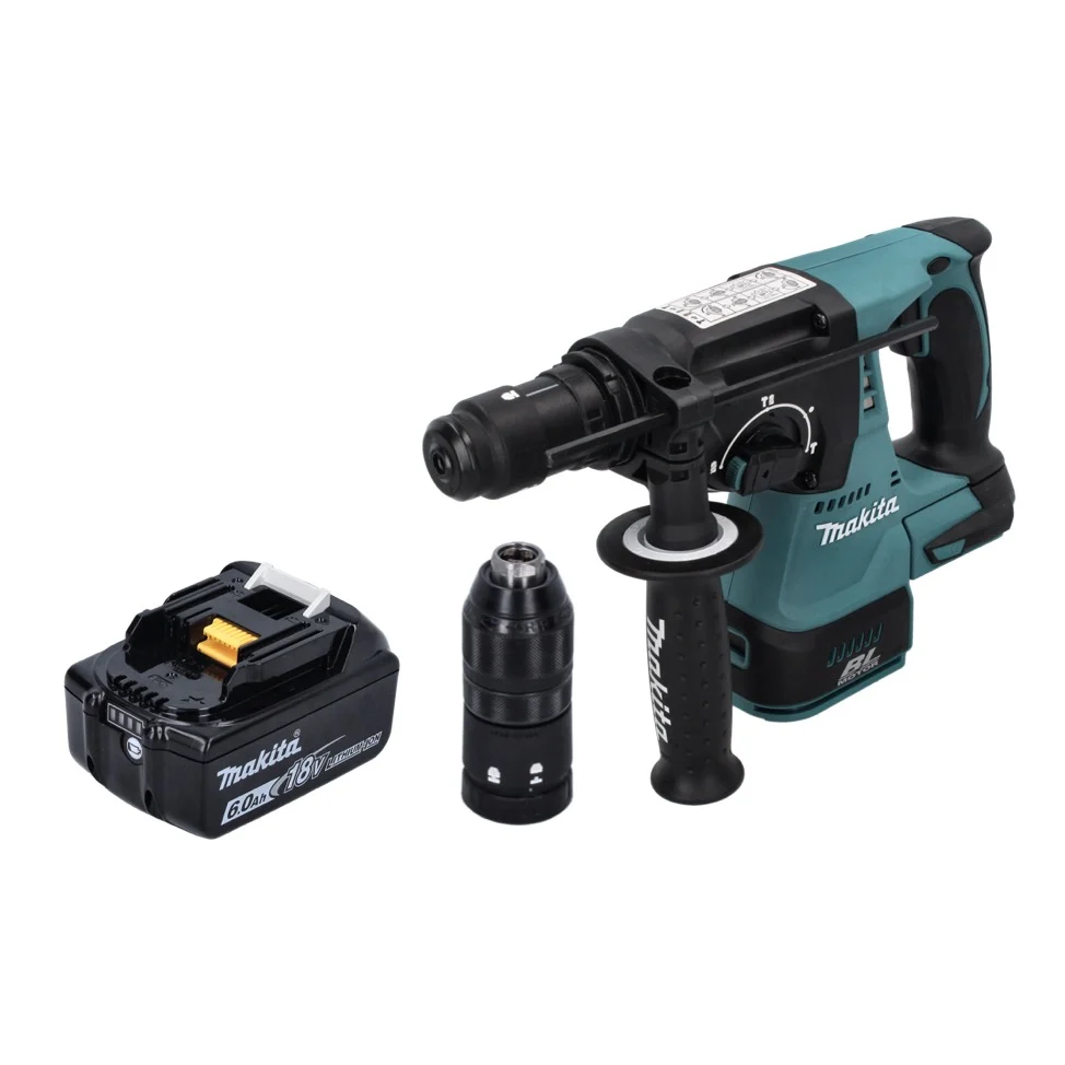 Martillo perforador baterí Makita DHR 243 G1 18 V SDS plus sin escobillas + 1x baterí recargable 6,0 Ah - sin cargador