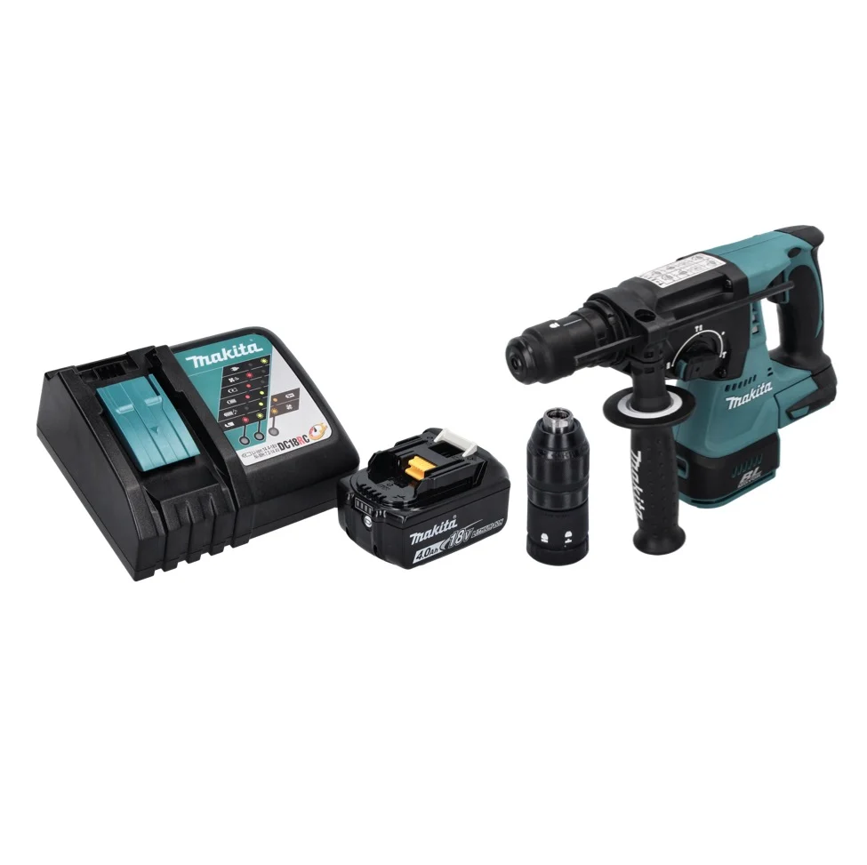 Martillo perforador baterí Makita DHR 243 RM1 18 V SDS plus Brushless + 1x baterí 4.0 Ah + cargador