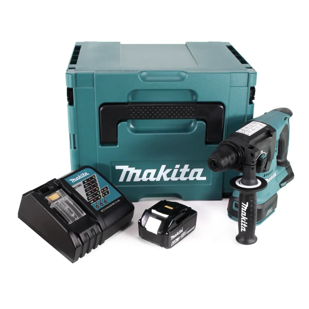 Martillo perforador sin cable Makita DHR 242 RG1J 18V 2.0J SDS-plus Brushless + 1x baterí recargable 6.0Ah + cargador + Ma...