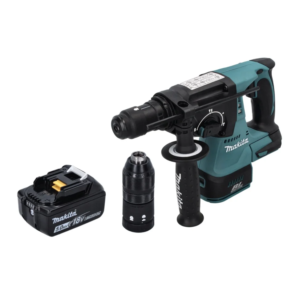 Martillo perforador sin cable Makita DHR 243 T1 18 V SDS plus sin escobillas + 1x baterí recargable 5,0 Ah - sin cargador
