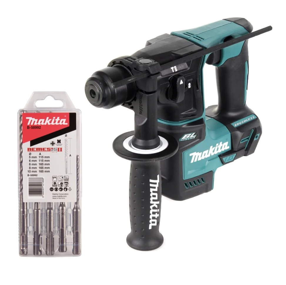 Martillo perforador sin cable Makita DHR 171 Z 18 V 1,2 J SDS plus sin escobillas + juego de brocas de 5 piezas - sin bate...