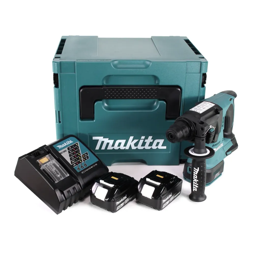 Martillo perforador sin cable Makita DHR 242 RTJ 18V 2.0J SDS-plus Brushless + 2x baterí recargable 5.0Ah + cargador + Makpac