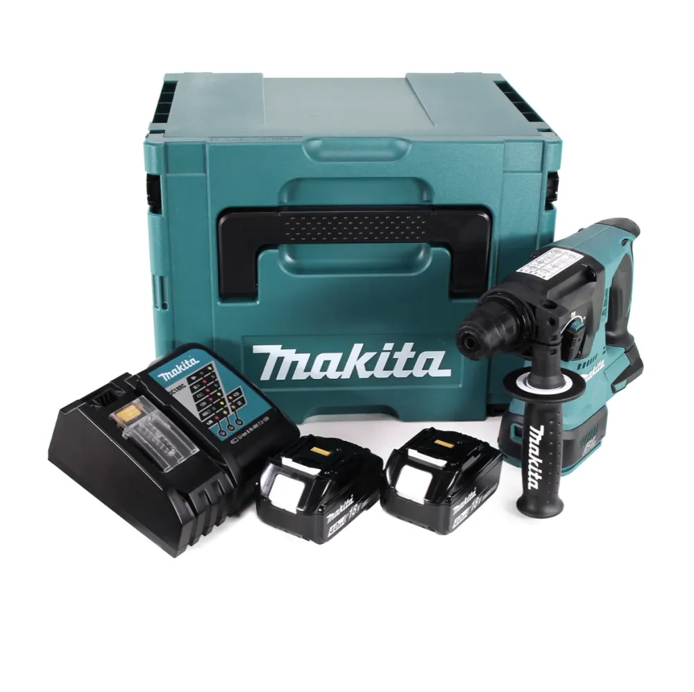 Martillo perforador sin cable Makita DHR 242 RMJ 18V 2.0J SDS-plus Brushless + 2x baterí 4.0Ah + cargador + Makpac