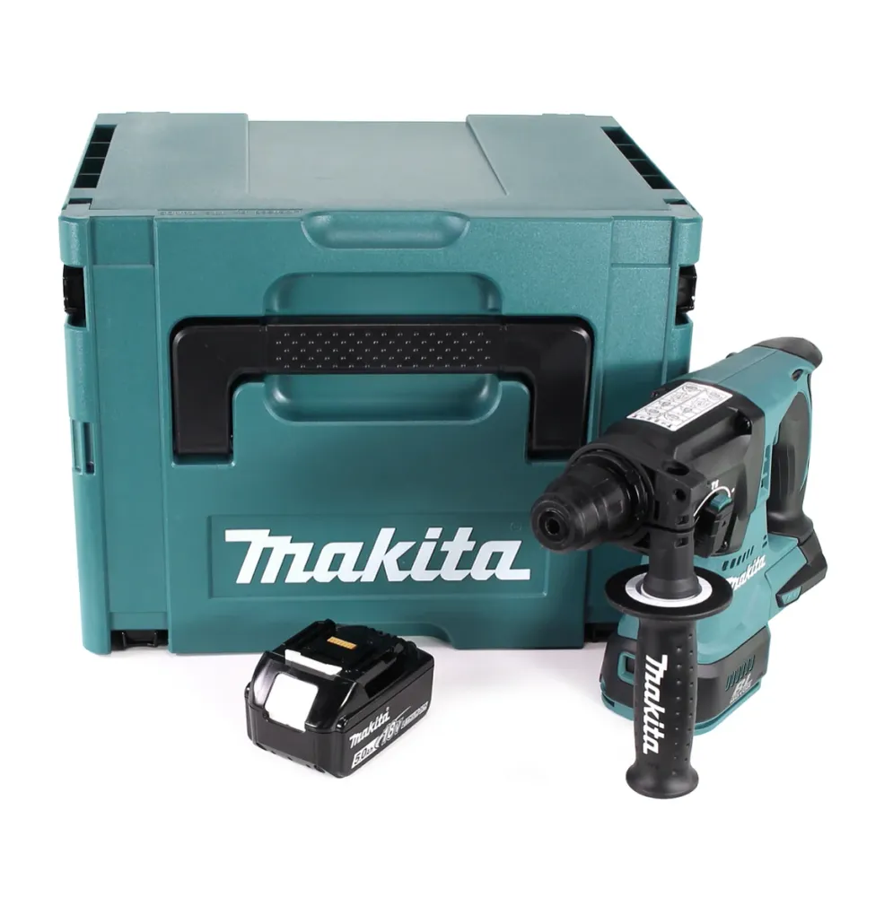 Martillo perforador sin cable Makita DHR 242 T1J 18V 2.0J SDS-plus Brushless + 1x baterí recargable 5.0Ah + Makpac - sin c...