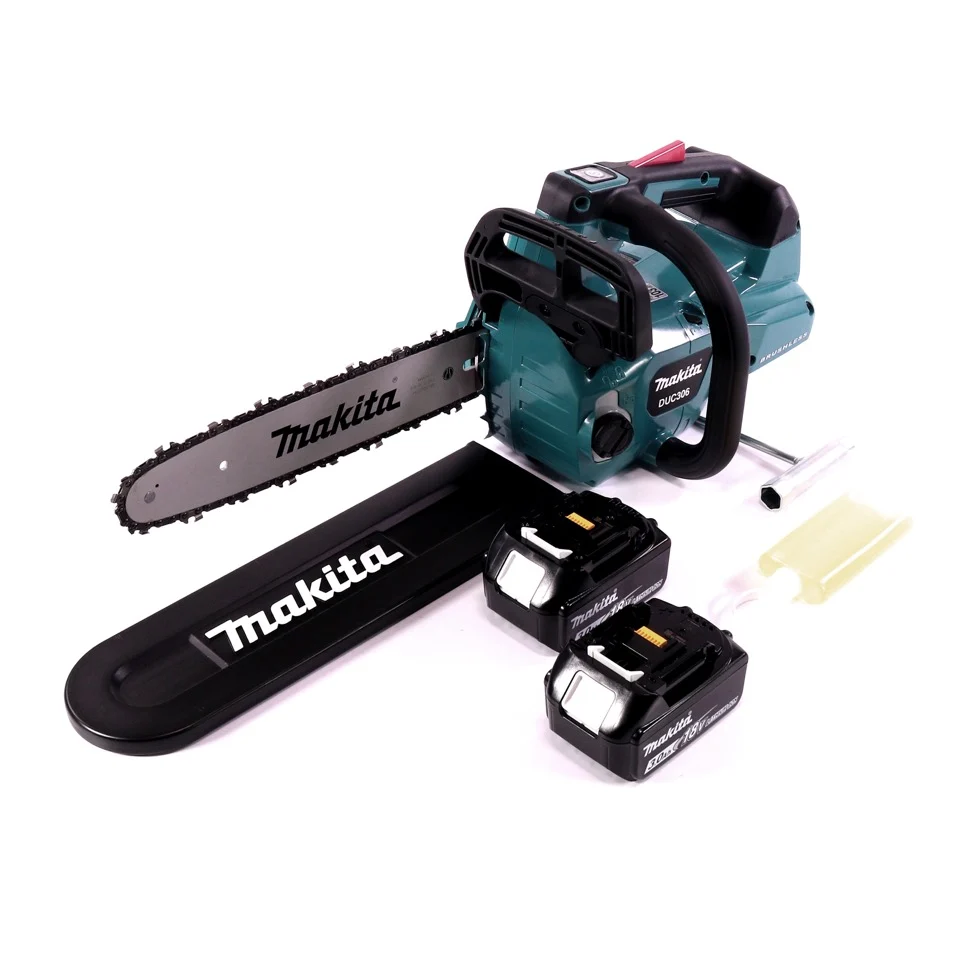 Motosierra baterí Makita DUC 306 F 36 V (2x 18 V) sin escobillas 30 cm + 2x baterías 3,0 Ah - sin cargador