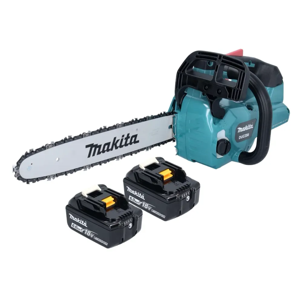 Motosierra baterí Makita DUC 356 GB 36 V (2x 18 V) 35 cm sin escobillas + 2x baterí 6,0 Ah - sin cargador