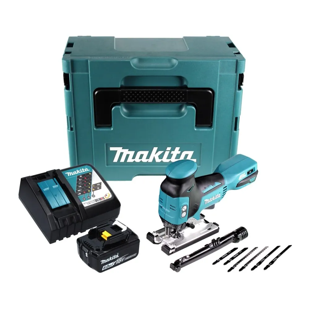 Sierra de calar sin cable Makita DJV 181 RG1J 18 V + 1x Baterí 6,0 Ah + Cargador + Maletín Makpac