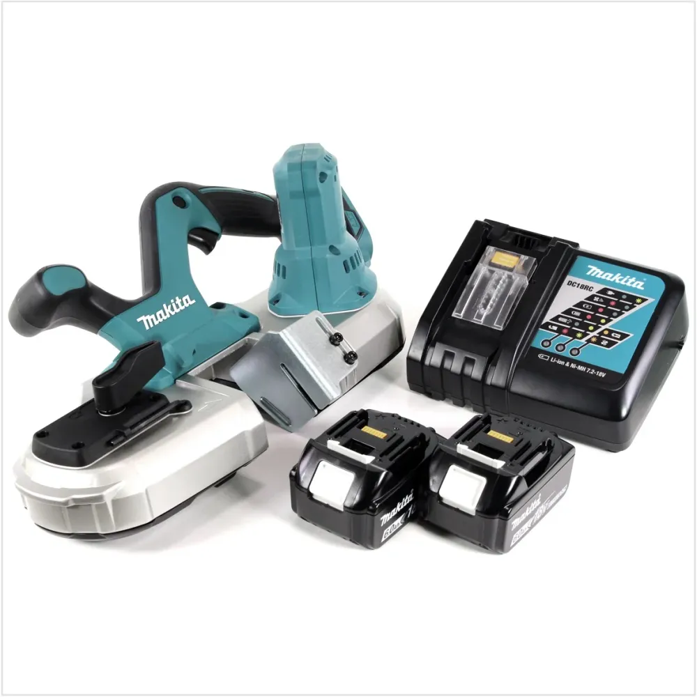 Sierra de cinta inalámbrica Makita DPB 182 RG 18V LXT + 2x baterías 6.0Ah Li-Ion + cargador de baterí
