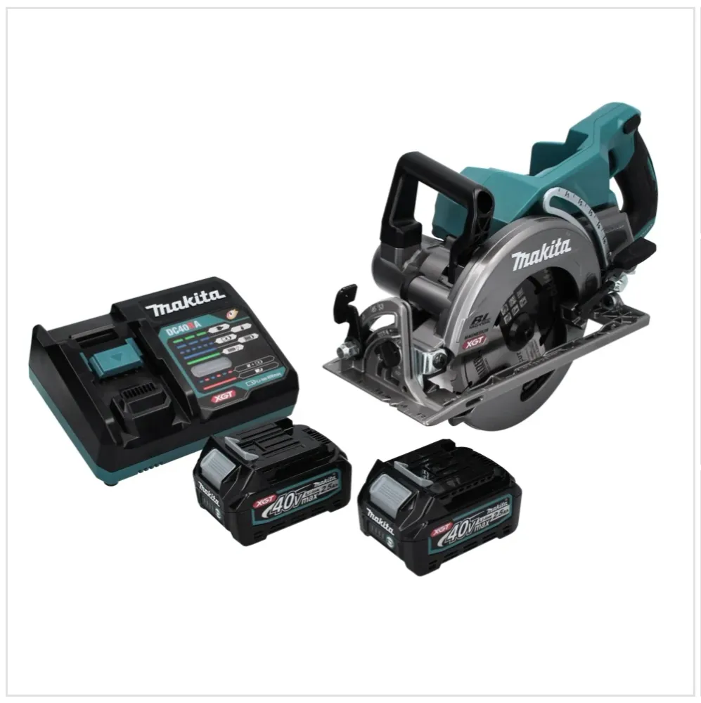 Sierra circular baterí Makita RS 001 GD2 40 V máx. 185 mm sin escobillas + 2 baterías 2,5 Ah + cargador