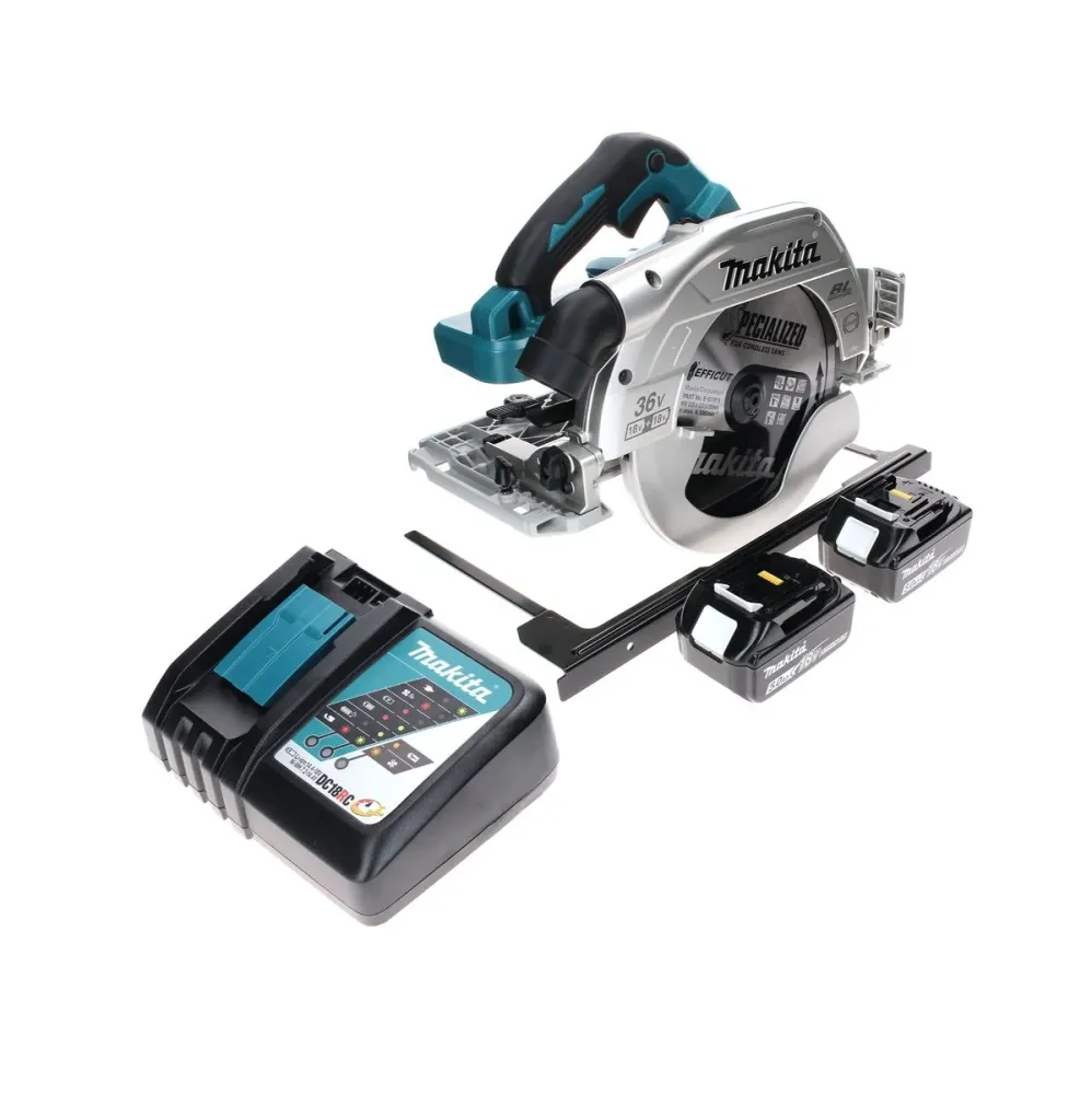 Sierra circular baterí Makita DHS 900 RT2 36 V (2x 18 V) 235 mm sin escobillas + 2x baterí 5,0 Ah + cargador