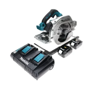 Sierra circular baterí Makita DHS 900 PM2 36 V (2x 18 V) 235 mm sin escobillas + 2x baterí 4,0 Ah + doble cargador