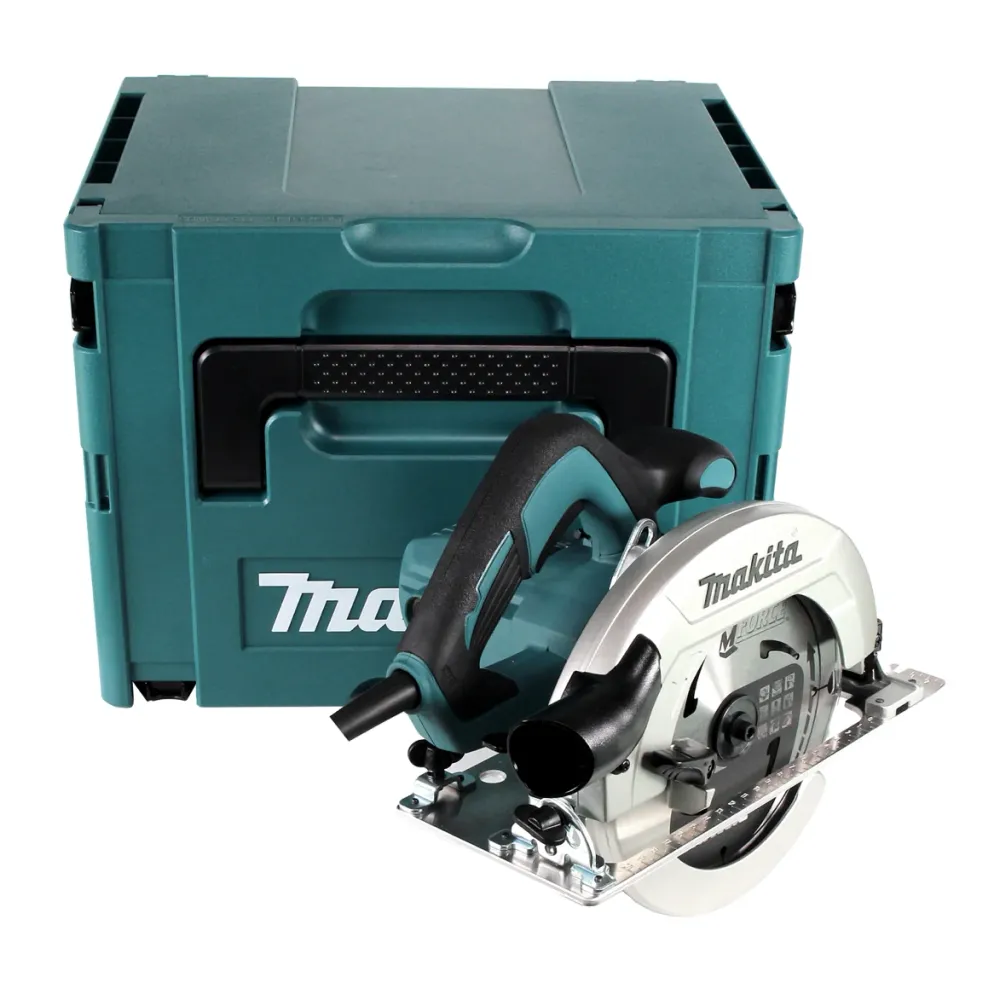 Sierra circular Makita HS 7611 J 1600W 190 x 30mm + hoja de sierra de carburo + Makpac