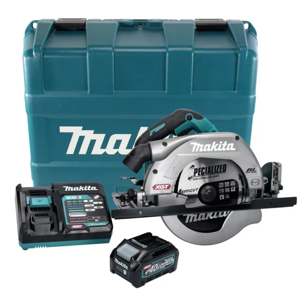 Sierra circular de mano Makita HS 009 GM101 XGT 40 V máx. 235 mm sin escobillas + 1x baterí 4,0 Ah + cargador + estuche