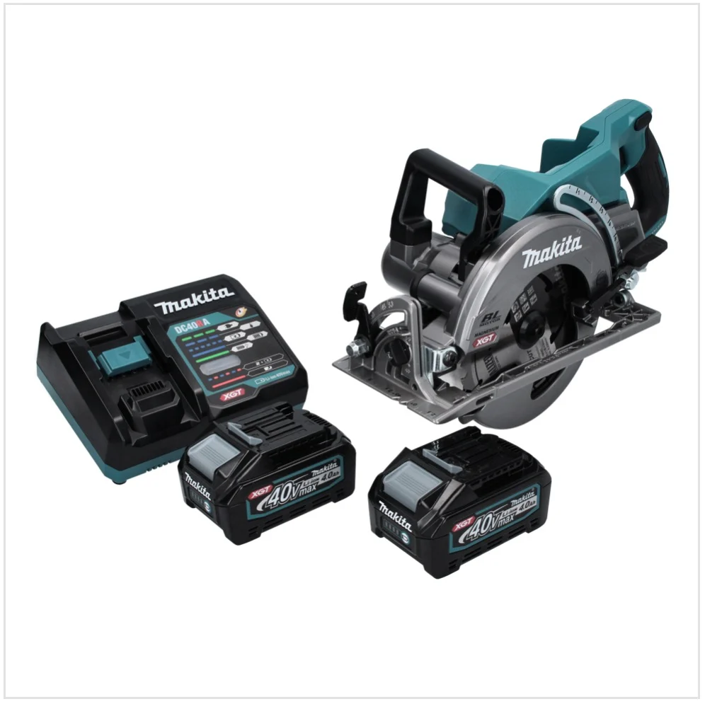 Sierra circular manual baterí Makita RS 001 GM2 40 V máx. 185 mm sin escobillas + 2 baterías 4,0 Ah + cargador