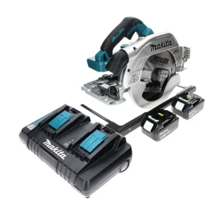 Sierra circular manual baterí Makita DHS 900 PF2 36 V (2x 18 V) 235 mm sin escobillas + 2x baterí 3,0 Ah + cargador doble