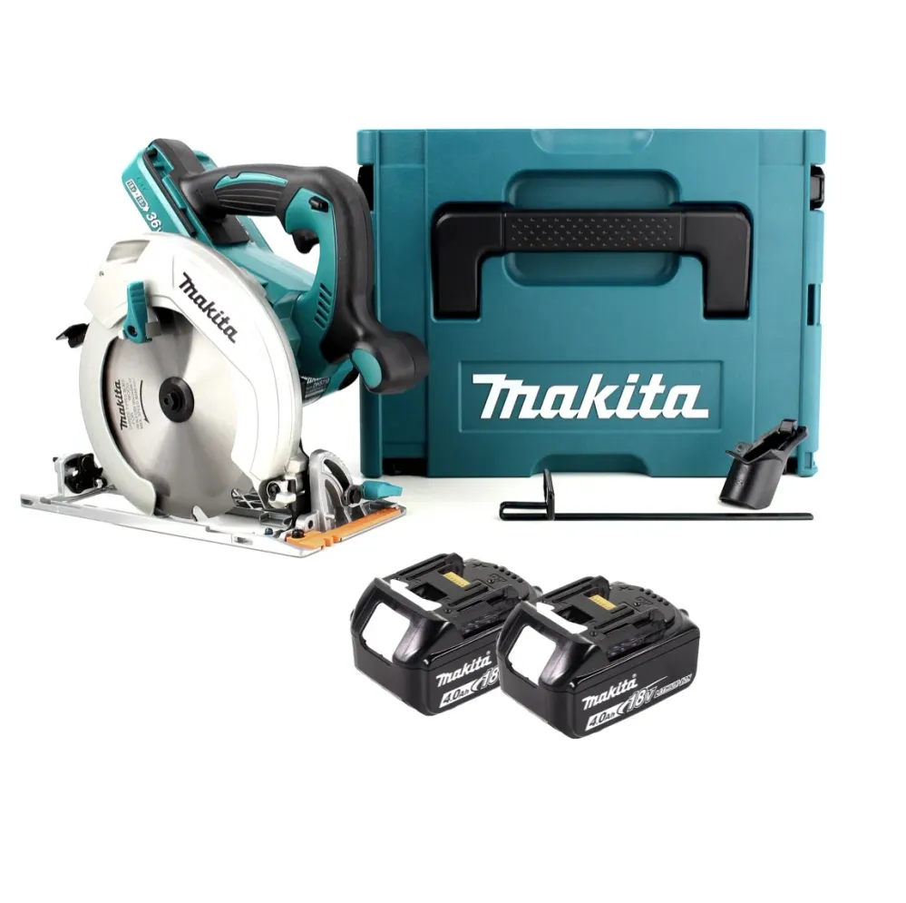 Sierra circular manual Makita DHS 710 MJ con baterí de iones de litio de 36 V 190 mm + 2 baterías 4,0 Ah + Makpac - sin ca...