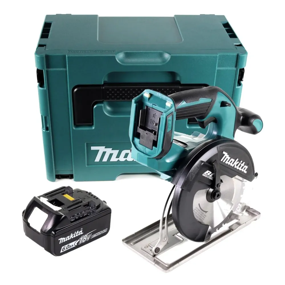 Sierra circular para metal con baterí Makita DCS 551 G1J 18 V 150 mm sin escobillas + 1x baterí 6,0 Ah + Makpac - sin carg...