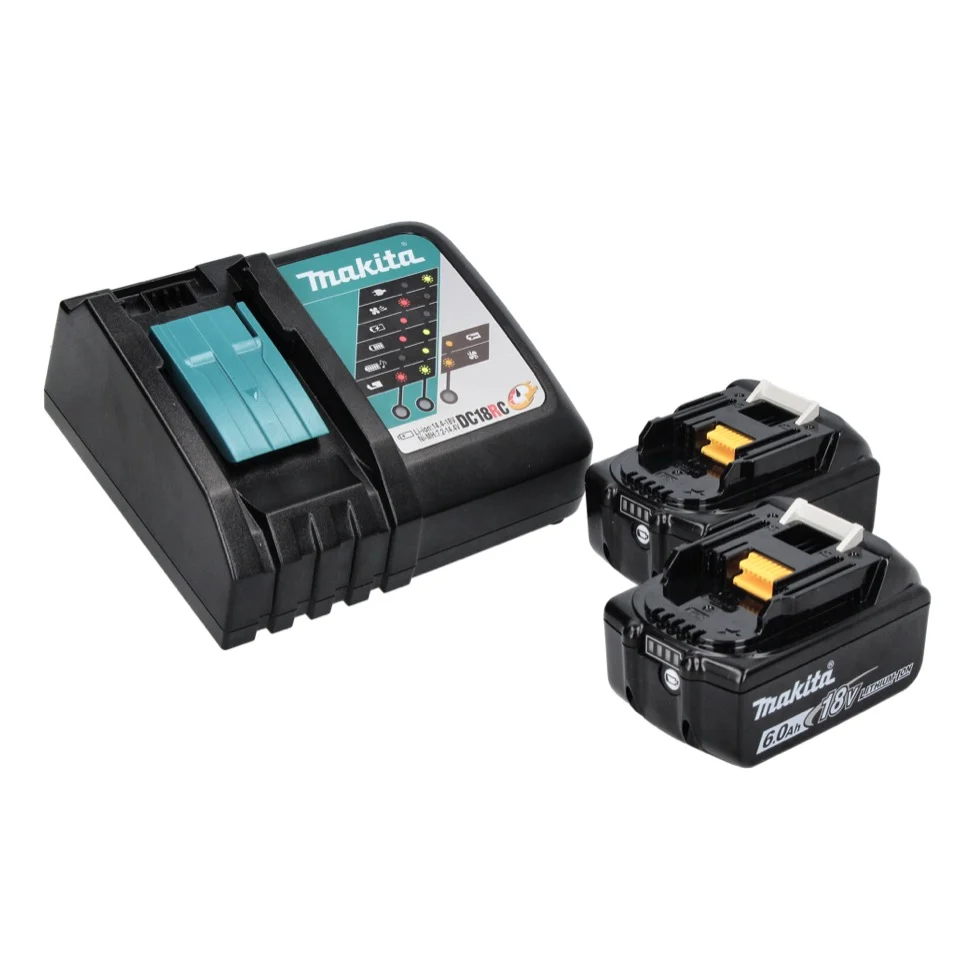 Sierra circular sin cable Makita DSS 611 RGJ 18 V 165 mm + 2x baterías 6,0 Ah + cargador + maletín Makpac