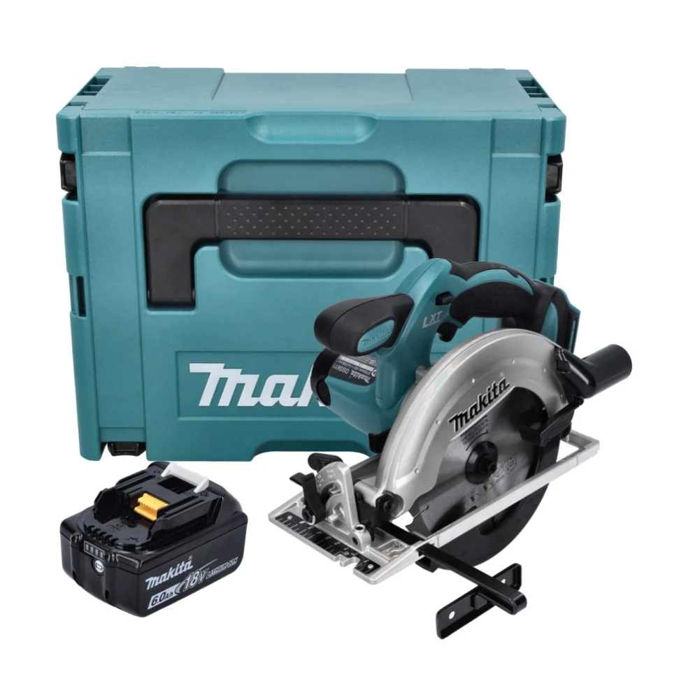 Sierra circular sin cable Makita DSS 611 G1J 18 V 165 mm + 1x baterí 6,0 Ah + maletín Makpac - sin cargador