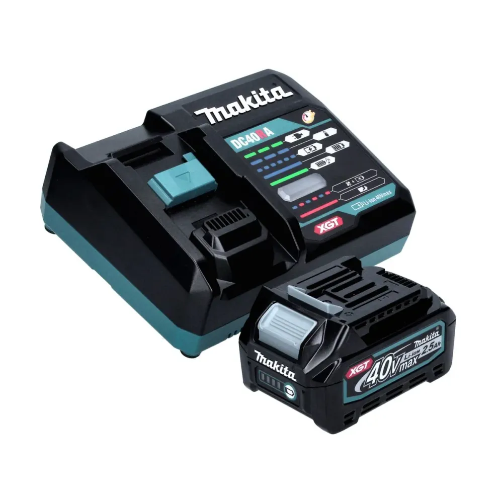 Sierra de sable sin cable Makita JR 001 GD101 Sierra de sable sin escobillas de 40 V máx. XGT + 1x baterí 2,5 Ah + cargado...
