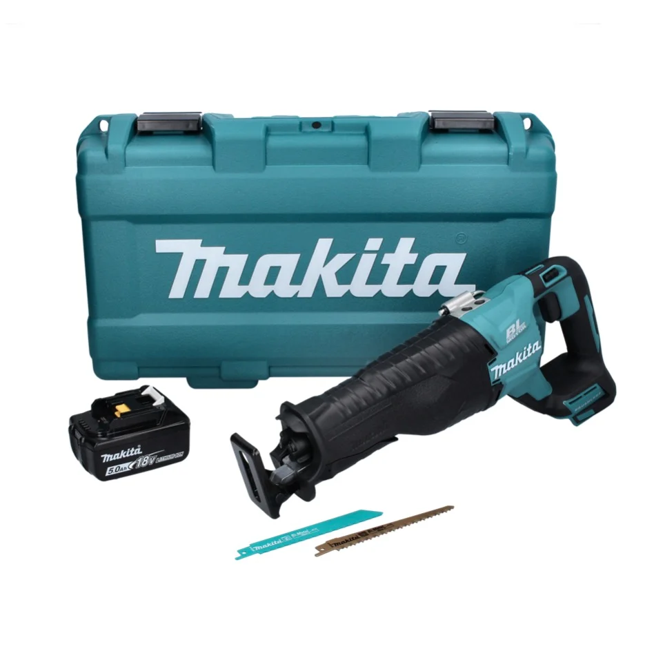 Sierra de sable sin cable Makita DJR 187 T1K 18 V sin escobillas + 1x baterí 5.0 Ah + maletín - sin cargador