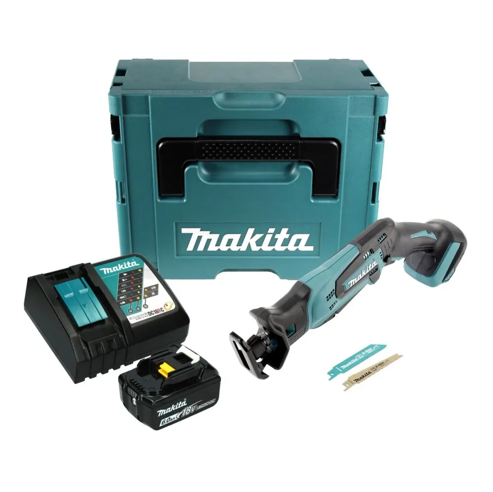 Sierra de sable sin cable Makita DJR 183 RG1J 18 V + 1x baterí 6,0 Ah + cargador + Makpac