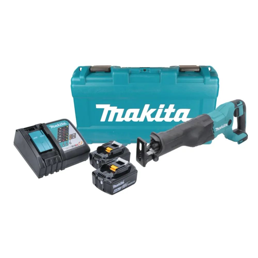 Sierra de sable sin cable Makita DJR 186 RGK Sierra de sable 18 V + 2x baterí 6,0 Ah + cargador + maletín
