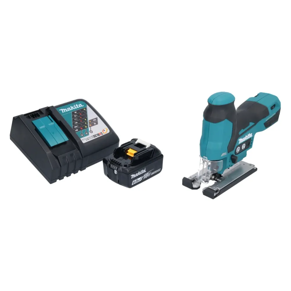 Sierra de vaivén sin cable Makita DJV 185 RG1 18 V sin escobillas + 1x baterí recargable 6,0 Ah + cargador