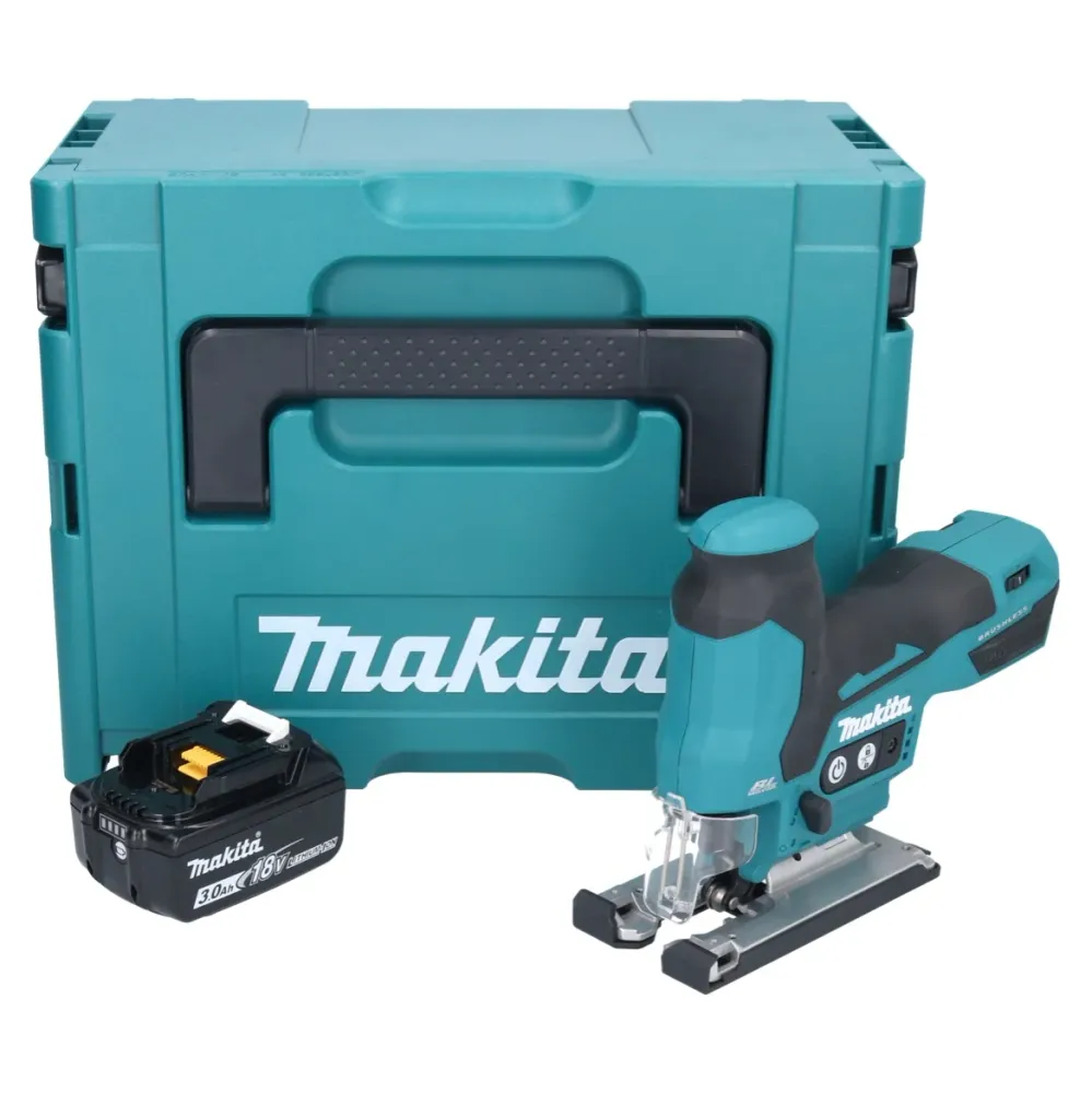 Sierra de vaivén sin cable Makita DJV 185 F1J 18 V sin escobillas + 1x baterí recargable 3,0 Ah + Makpac - sin cargador