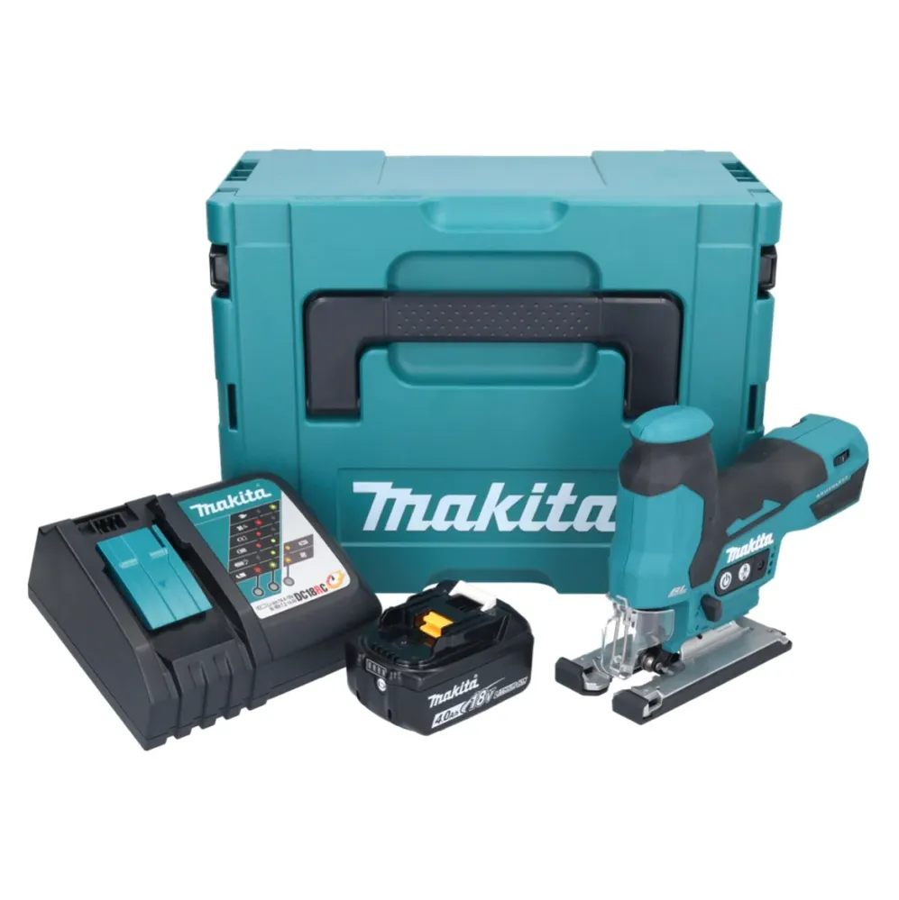 Sierra de vaivén sin cable Makita DJV 185 RM1J 18 V sin escobillas + 1x baterí recargable 4,0 Ah + cargador + Makpac