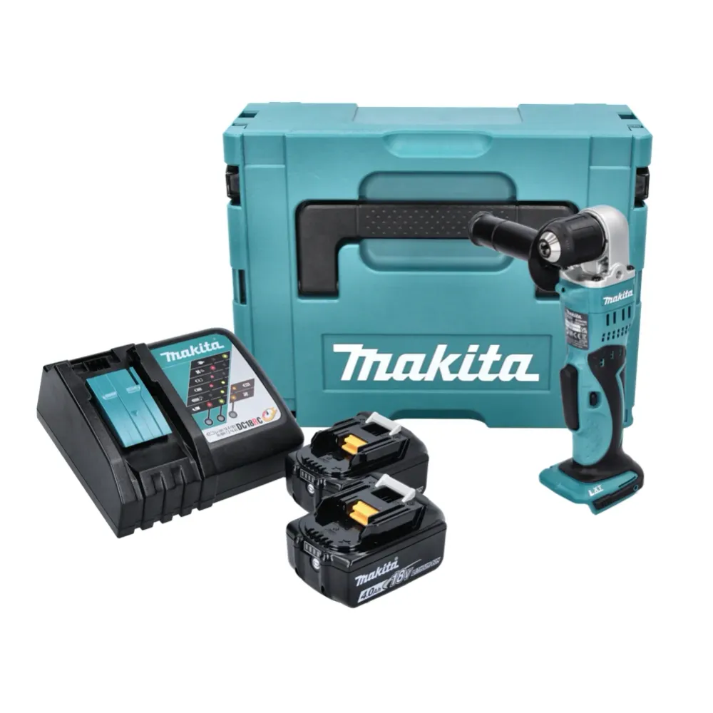 Taladro angular sin cable Makita DDA 351 RMJ 18 V 13,5 Nm + 2x baterí 4,0 Ah + cargador + Makpac