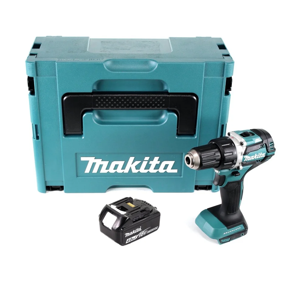Taladro atornillador baterí Makita DDF 484 M1J 18 V 54 Nm sin escobillas + 1x baterí recargable 4,0 Ah + Makpac - sin carg...