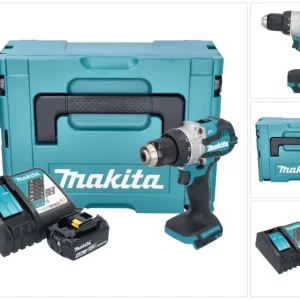 Taladro atornillador baterí Makita DDF 489 RM1J 18 V 73 Nm sin escobillas + 1x baterí recargable 4,0 Ah + cargador + Makpac