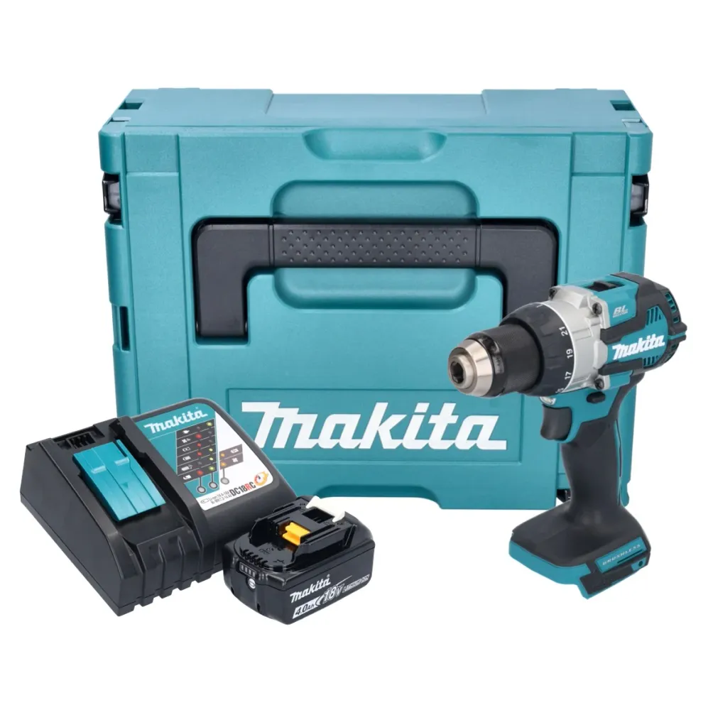 Taladro atornillador baterí Makita DDF 489 RM1J 18 V 73 Nm sin escobillas + 1x baterí recargable 4,0 Ah + cargador + Makpac