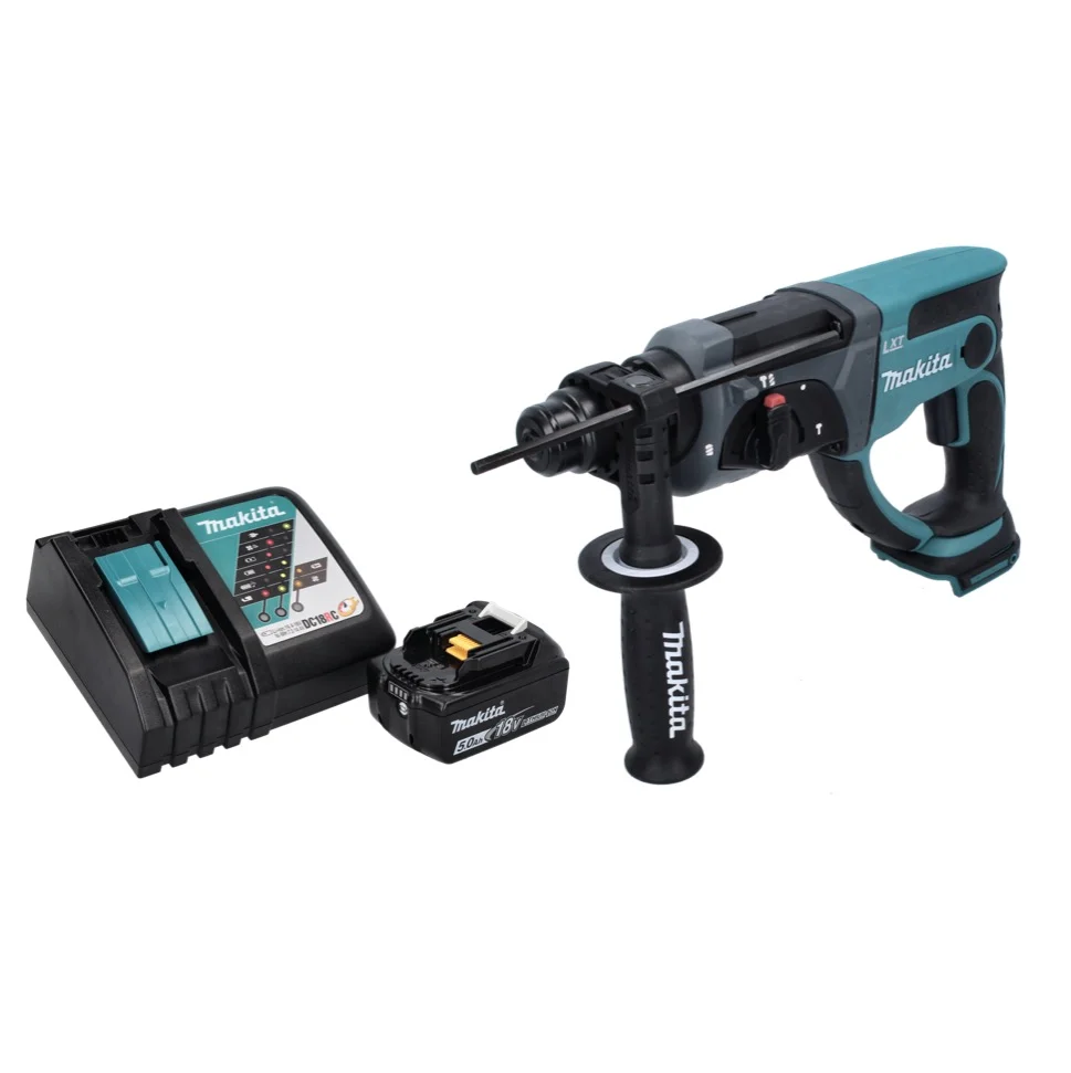 Taladro atornillador baterí Makita DHR 202 RT1 18 V 2.0 J SDS Plus + 1x baterí 5.0 Ah + cargador