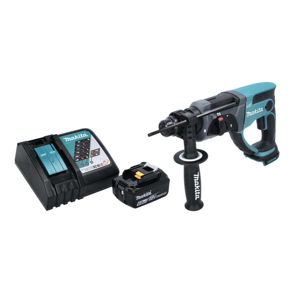 Taladro atornillador baterí Makita DHR 202 RG1 18 V 2.0 J SDS Plus + 1x baterí 6.0 Ah + cargador