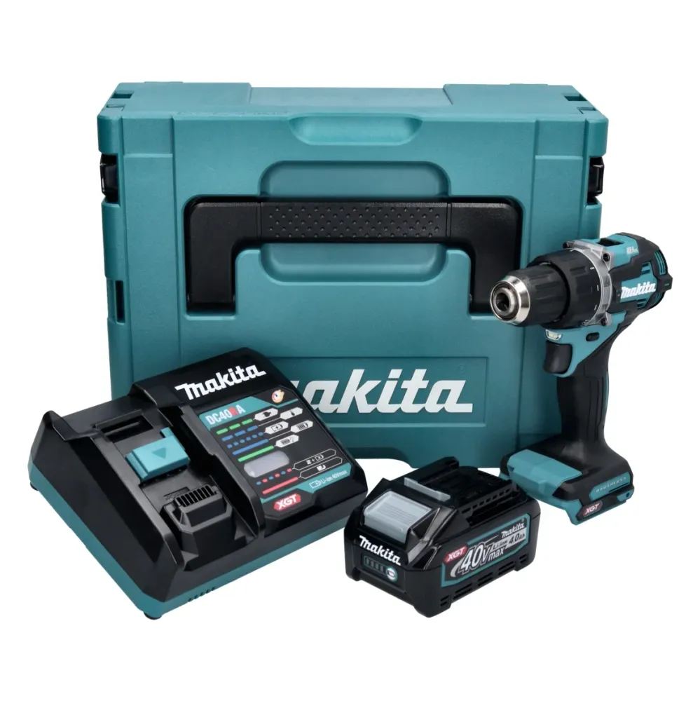 Taladro atornillador inalámbrico Makita DF 002 GM101 40 V máx. 64 Nm Brushless XGT + 1x baterí 4,0 Ah + cargador + Makpac