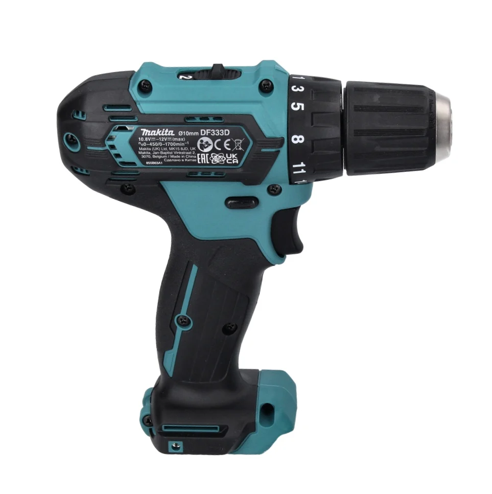 Taladro atornillador inalámbrico Maktia DF 333 DWAE 12 V máx. 30 Nm + 2 baterías 2,0 Ah + cargador + maletín Makita
