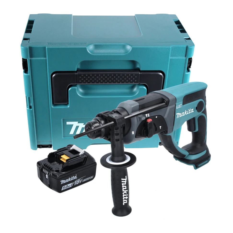 Taladro cincelador sin cable Makita DHR 202 T1J 18 V 2.0 J + 1x baterí 5.0 Ah + Makpac - sin cargador