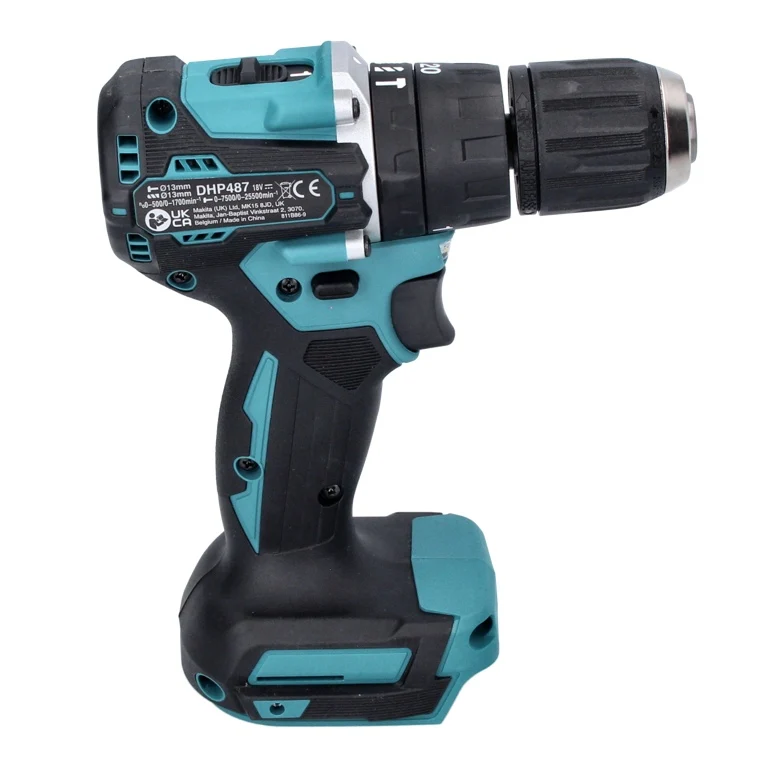 Taladro de percusión sin cable Makita DHP 487 RA 18 V 40 Nm sin escobillas + 2x baterí recargable 2,0 Ah + cargador