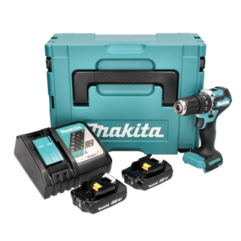 Taladro de percusión sin cable Makita DHP 487 RAJ 18 V 40 Nm sin escobillas + 2x baterí recargable 2,0 Ah + cargador + Makpac