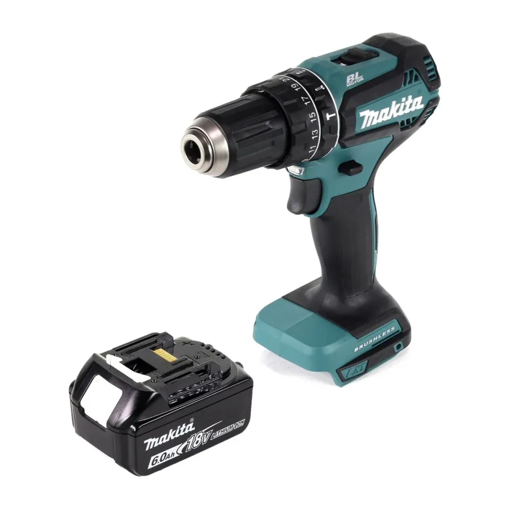 Taladro de percusión sin cable Makita DHP 485 G1 18 V 50 Nm sin escobillas + 1x baterí recargable 6,0 Ah - sin cargador