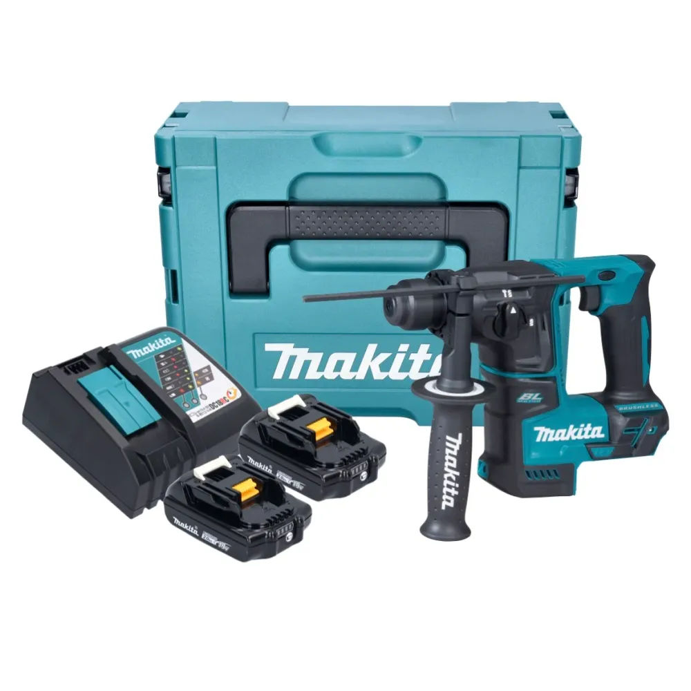 Taladro percutor baterí Makita DHR 171 RAJ 18 V 1,2 J SDS plus sin escobillas + 2x baterí 2,0 Ah + cargador + Makpac
