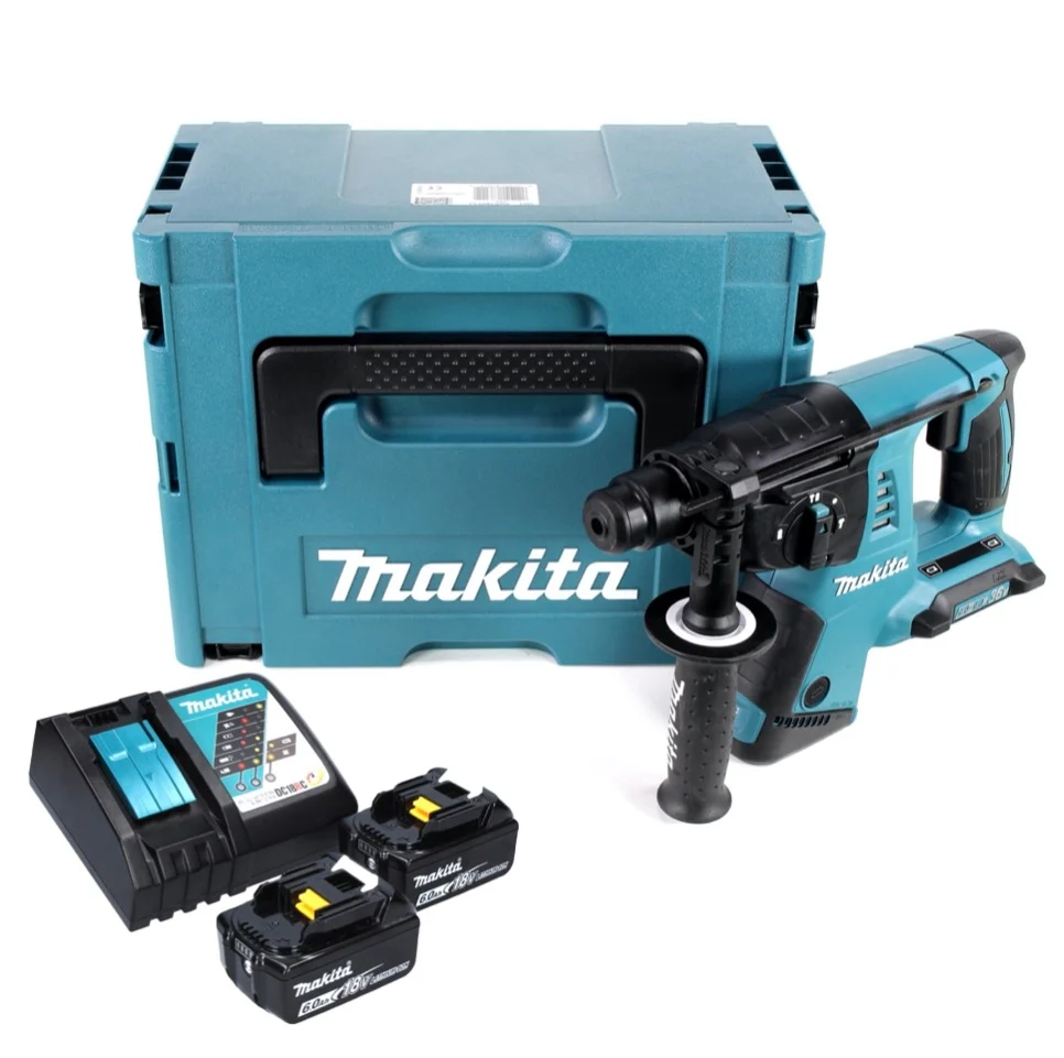 Taladro percutor baterí Makita DHR 263 RGJ 36 V (2x 18 V) 3,0 J SDS-plus + 2x baterí 6,0 Ah + cargador