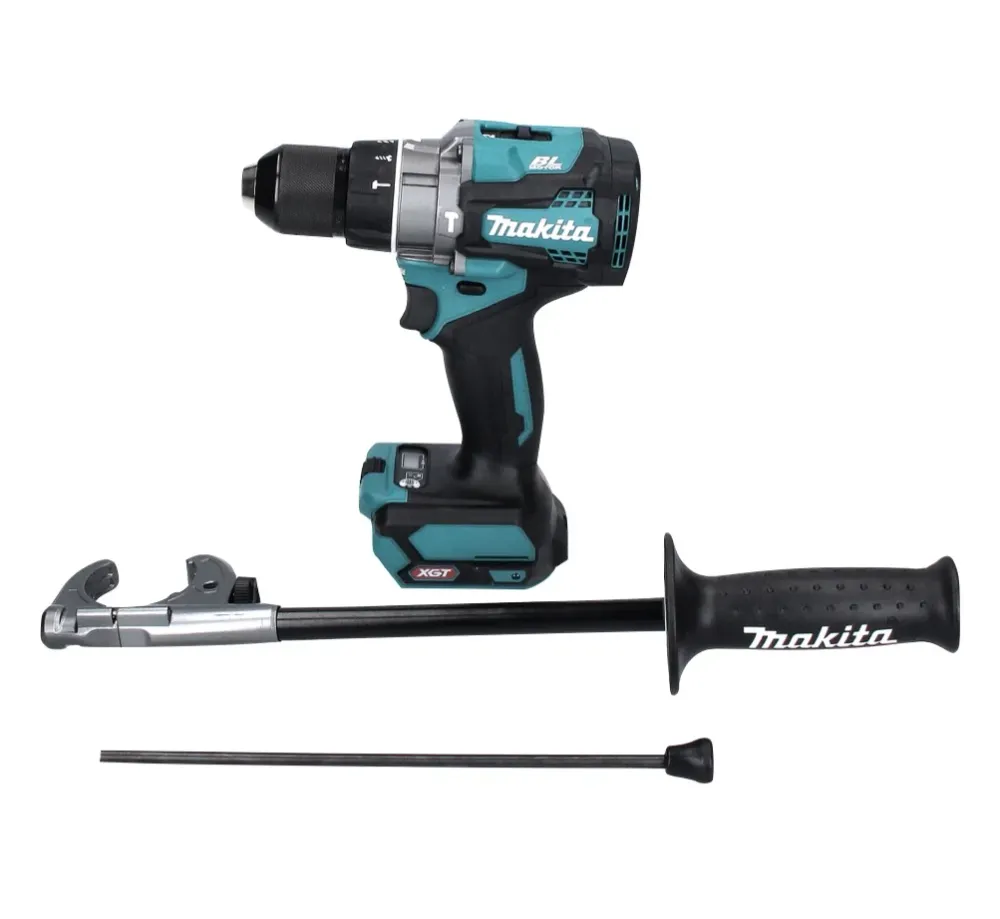 Taladro percutor inalámbrico Makita HP 001 GM2 40 V máx. 140 Nm XGT Brushless + 2x baterías 4,0 Ah + cargador