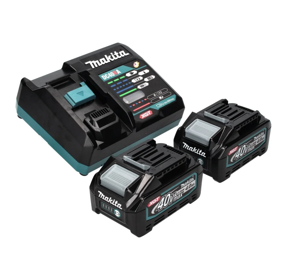 Taladro percutor inalámbrico Makita HP 001 GM2 40 V máx. 140 Nm XGT Brushless + 2x baterías 4,0 Ah + cargador