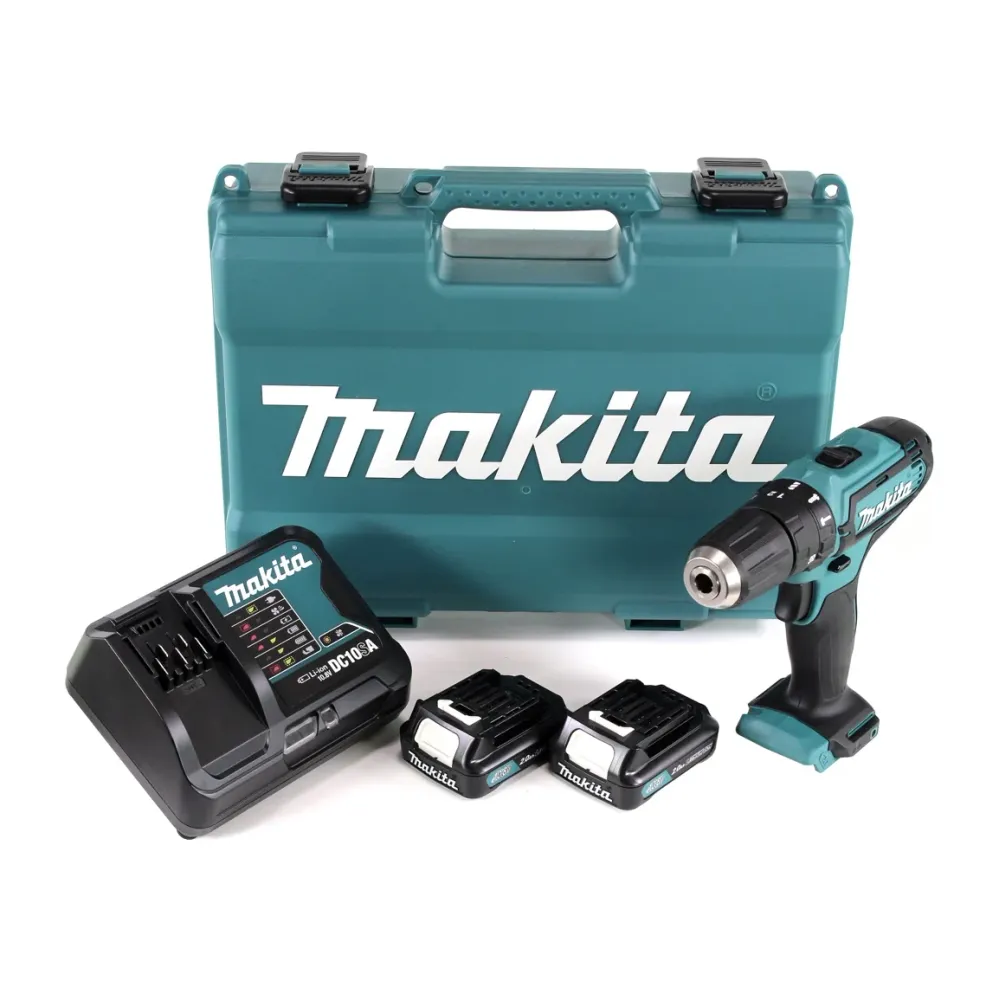 Taladro percutor inalámbrico Makita HP 331 DSAE 10,8 V + 2x baterías 2,0Ah + cargador + estuche