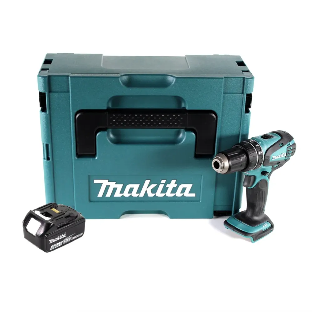 Taladro percutor inalámbrico Makita DHP 456 M1J 18 V 50 Nm + Makpac + 1x baterí 4,0Ah - sin cargador