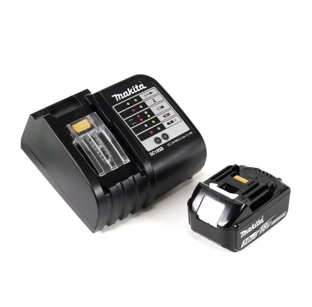 Taladro percutor inalámbrico Makita DHP 456 SFTK 18 V 50 Nm + 1x baterí 3,0 Ah + cargador + set de accesorios 101 piezas +...