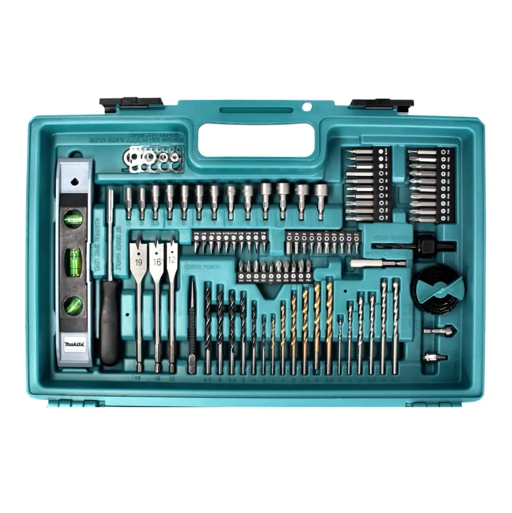 Taladro percutor inalámbrico Makita DHP 456 SFX5 18 V 50 Nm + 1x baterí 3,0 Ah + cargador + set de accesorios 101 piezas +...